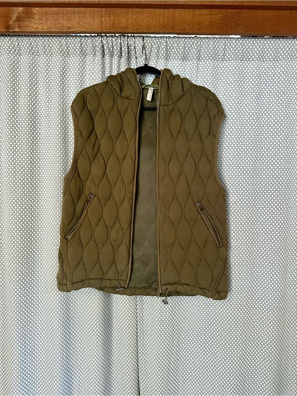 Free People Dream Big Quilted Vest - Army Green - XS
